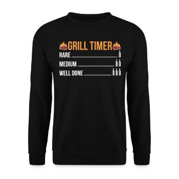 Grillen - Unisex Pullover - Schwarz - Vorne - Alina (178cm) & Michal (187cm)