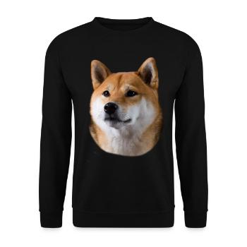 Shiba Inu dog face for every dog fan - Unisex Sweatshirt - black - Front - Alina (178cm) & Michal (187cm)