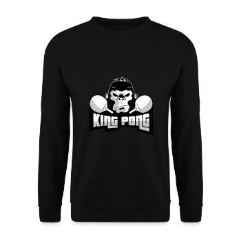 King pong, tennis de table, main au bâton, - Sweat-shirt Unisexe - noir - Devant - Alina (178cm) & Michal (187cm)