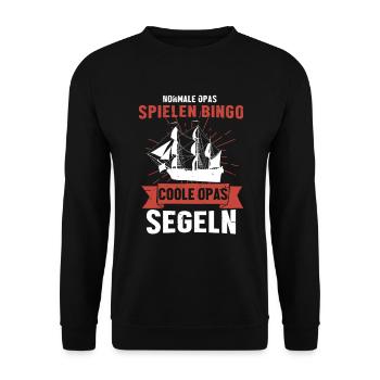 Normale Opas spielen Bingo coole Opas segeln - Unisex Pullover - Schwarz - Vorne - Alina (178cm) & Michal (187cm)