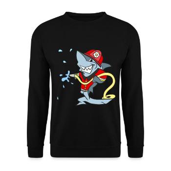 Fire brigade Hai in action against the fire - Unisex Sweatshirt - black - Front - Alina (178cm) & Michal (187cm)