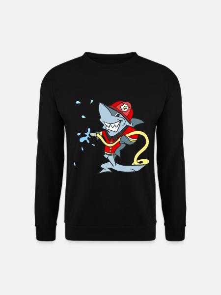 Feuerwehr Hai im Einsatz gegen das Feuer - Unisex Pullover - Schwarz