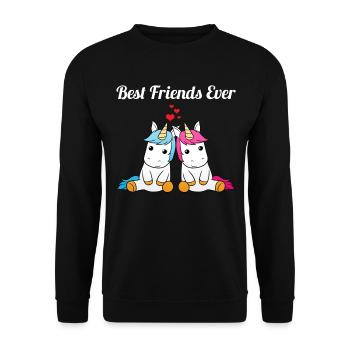 Best Friends Ever Bff Best friends licornes - Sweat-shirt Unisexe - noir - Devant - Alina (178cm) & Michal (187cm)