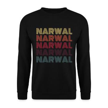 Narval, narval, narval, narval, licorne - Sweat-shirt Unisexe - noir - Devant - Alina (178cm) & Michal (187cm)
