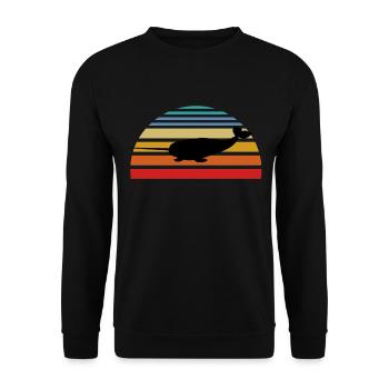 Narwal, Narwal Tier, Narwal Stoßzahn, Narwal Tier - Unisex Pullover - Schwarz - Vorne - Alina (178cm) & Michal (187cm)