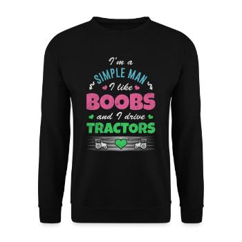 Traktor Trekker Bauer Landwirt - Unisex Pullover - Schwarz - Vorne - Alina (178cm) & Michal (187cm)