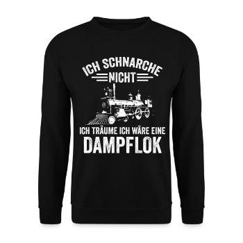 Lokführer Dampflok Lokomotive Eisenbahn Geschenk - Unisex Pullover - Schwarz - Vorne - Alina (178cm) & Michal (187cm)
