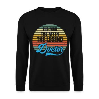 The Man The Myth The Legend Doktoren Doktor - Unisex Pullover - Schwarz - Vorne - Alina (178cm) & Michal (187cm)