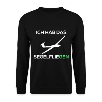 segelflieGEN spruch lustig tshirt geschenk witzig - Unisex Pullover - Schwarz - Vorne - Alina (178cm) & Michal (187cm)