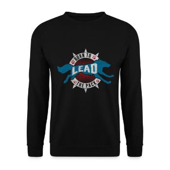 Wolf Wolfpack pack leader - Unisex Sweatshirt - black - Front - Alina (178cm) & Michal (187cm)
