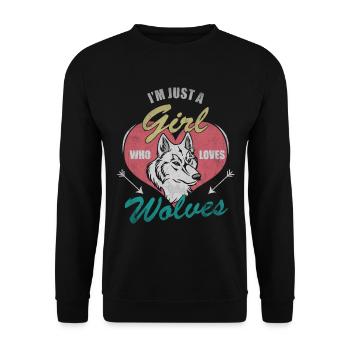 Loup - Sweat-shirt Unisexe - noir - Devant - Alina (178cm) & Michal (187cm)