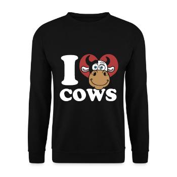 Cows muh cow gift farmer country life gift - Unisex Sweatshirt - black - Front - Alina (178cm) & Michal (187cm)