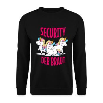 Security of the bride JGA hen party - Unisex Sweatshirt - black - Front - Alina (178cm) & Michal (187cm)