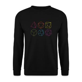 RPG Rollenspiel Würfel - Unisex Pullover - Schwarz - Vorne - Alina (178cm) & Michal (187cm)