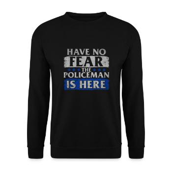 Police cop cop gift - Unisex Sweatshirt - black - Front - Alina (178cm) & Michal (187cm)
