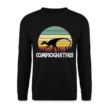 Compsognathus - Unisex Sweatshirt - black - Front - Alina (178cm) & Michal (187cm)