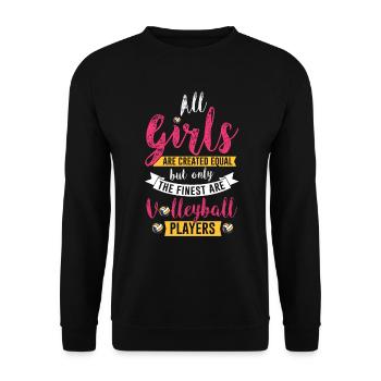 Volleyball Volleyballer - Unisex Pullover - Schwarz - Vorne - Alina (178cm) & Michal (187cm)