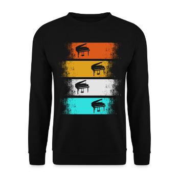Piano piano pianiste vintage piano joueur - Sweat-shirt Unisexe - noir - Devant - Alina (178cm) & Michal (187cm)
