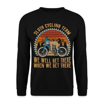 Vintage Sloth Cycling Team - Unisex Sweatshirt - black - Front - Alina (178cm) & Michal (187cm)