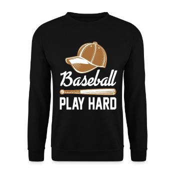 Baseball Baseball Geschenk Baseballspieler - Unisex Pullover - Schwarz - Vorne - Alina (178cm) & Michal (187cm)
