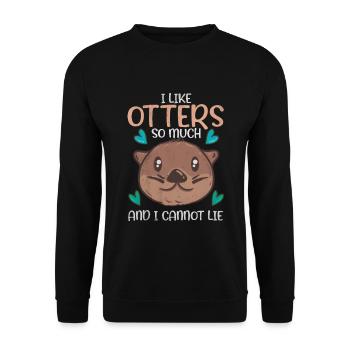 Otter - Unisex Pullover - Schwarz - Vorne - Alina (178cm) & Michal (187cm)