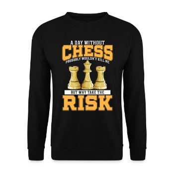 Échecs échecs jeu de société échecs - Sweat-shirt Unisexe - noir - Devant - Alina (178cm) & Michal (187cm)