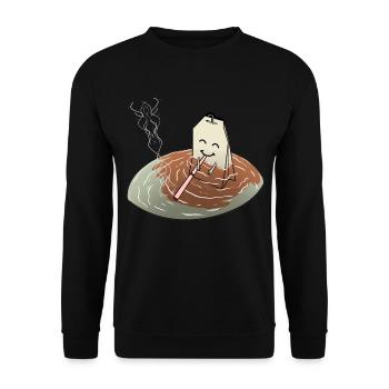Smoking tea cigarette joint smoking pot tea bags - Unisex Sweatshirt - black - Front - Alina (178cm) & Michal (187cm)