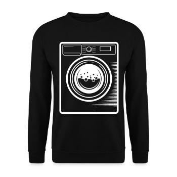 Disguise as a washing machine Mardi Gras Halloween - Unisex Sweatshirt - black - Front - Alina (178cm) & Michal (187cm)
