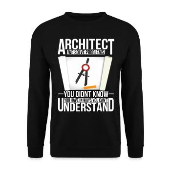 Architekt - Unisex Pullover - Schwarz - Vorne - Alina (178cm) & Michal (187cm)