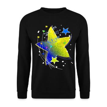 Star yellow single abstract you are my star - Unisex Sweatshirt - black - Front - Alina (178cm) & Michal (187cm)