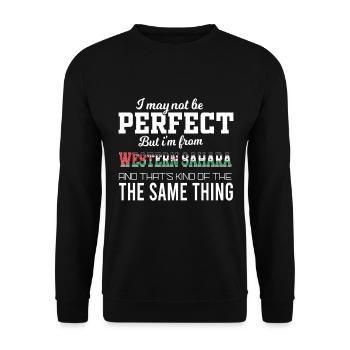 I'm almost perfect, I'm from Western Sahara - Unisex Sweatshirt - black - Front - Alina (178cm) & Michal (187cm)