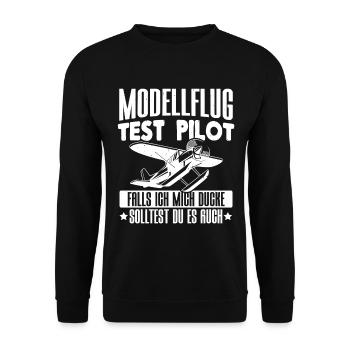 Modellflug Test Pilot - Unisex Pullover - Schwarz - Vorne - Alina (178cm) & Michal (187cm)