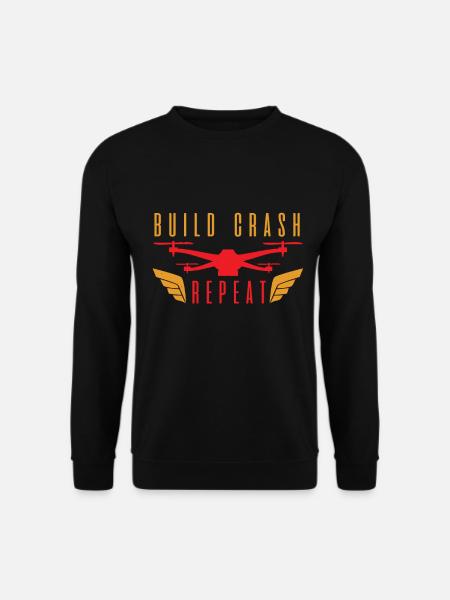Build crash repeat - Unisex Sweatshirt - black