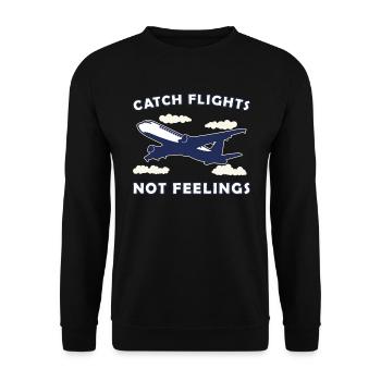 Plane Quote / Airplane Design / Flying Aviation - Unisex Sweatshirt - black - Front - Alina (178cm) & Michal (187cm)