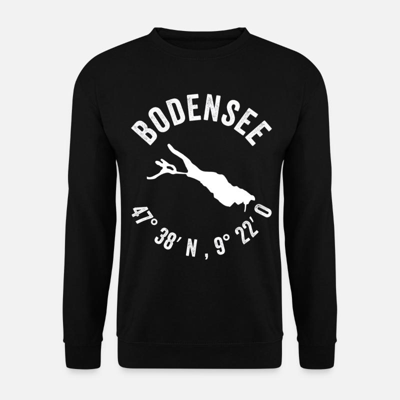 Bodensee Segeln Tauchen Deutschland Urlaub See - Unisex Pullover - Schwarz