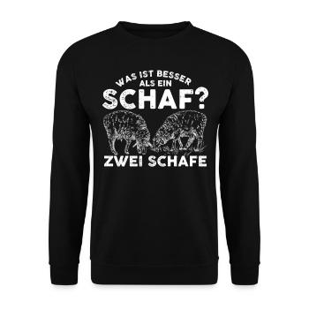 Landwirtschaft Schafe Schaf Geschenk - Unisex Pullover - Schwarz - Vorne - Alina (178cm) & Michal (187cm)