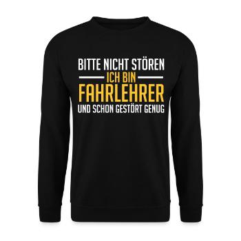 Fahrlehrer Fahrprüfung Fahrschule Fahrprüfer Lusti - Unisex Pullover - Schwarz - Vorne - Alina (178cm) & Michal (187cm)