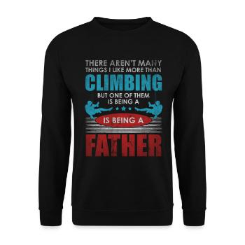 Rock Climbing Boulder Climbing Mountaineering Gift - Unisex Sweatshirt - black - Front - Alina (178cm) & Michal (187cm)