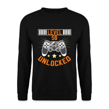 50.Geburtstag - Unisex Pullover - Schwarz - Vorne - Alina (178cm) & Michal (187cm)