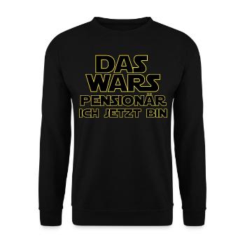 Pensionär Rente Ruhestand - Unisex Pullover - Schwarz - Vorne - Alina (178cm) & Michal (187cm)