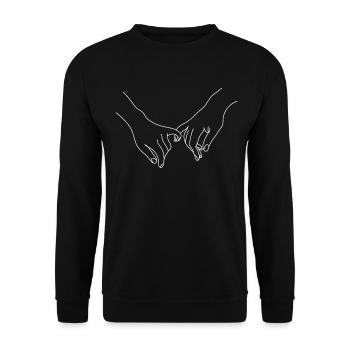 Hands holding hands love couple relationship love - Unisex Sweatshirt - black - Front - Alina (178cm) & Michal (187cm)