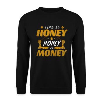 Biene Honig - Unisex Pullover - Schwarz - Vorne - Alina (178cm) & Michal (187cm)