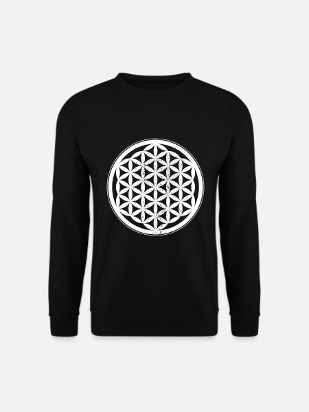 Lebensblume Flower Of Life Blume des Lebens Yoga - Unisex Pullover - Schwarz