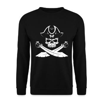 Cadeau amusant de capitaine corsaire crâne de pirate - Sweat-shirt Unisexe - noir - Devant - Alina (178cm) & Michal (187cm)