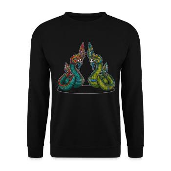 Dragon dragon chinois chine asie - Sweat-shirt Unisexe - noir - Devant - Alina (178cm) & Michal (187cm)