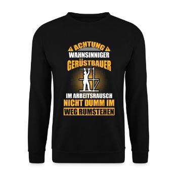 Gerüstbau Gerüstbauer Gerüstarbeiter Gerüstbauer - Unisex Pullover - Schwarz - Vorne - Alina (178cm) & Michal (187cm)
