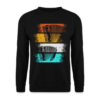 Cadeau de musique accordéon vintage accordéon player - Sweat-shirt Unisexe - noir - Devant - Alina (178cm) & Michal (187cm)