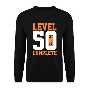 50.Geburtstag Mann - Unisex Pullover - Schwarz - Vorne - Alina (178cm) & Michal (187cm)