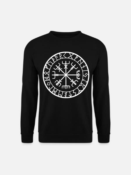 Vegvisir Futhark Runen, Viking Symbol - Unisex Pullover - Schwarz