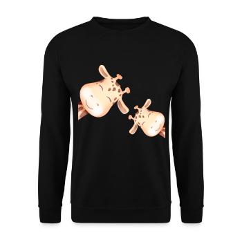Giraffes - Unisex Sweatshirt - black - Front - Alina (178cm) & Michal (187cm)
